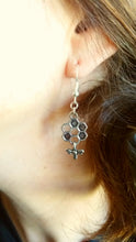 Silver Honeycomb with Bee Earings