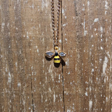 GOLDEN BEE WITH RHINESTONE WING NECKLACE